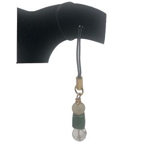 Moss agate and quartz lanyard/keychain